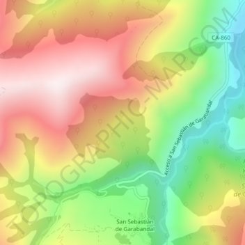 Garabandal topographic map, elevation, terrain