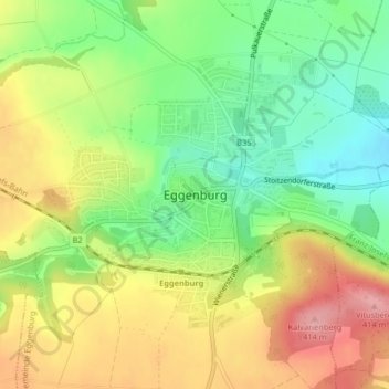 Eggenburg topographic map, elevation, terrain