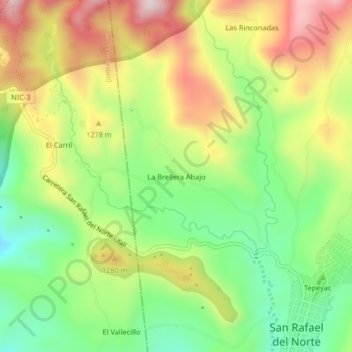 La Brellera Abajo topographic map, elevation, terrain