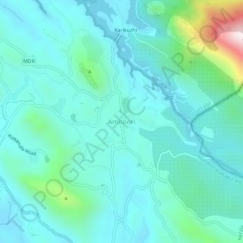 Amboori topographic map, elevation, terrain