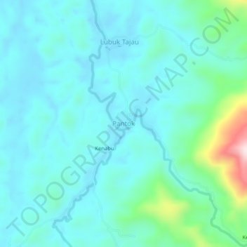 Pantok topographic map, elevation, terrain