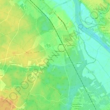 Lartigalot topographic map, elevation, terrain