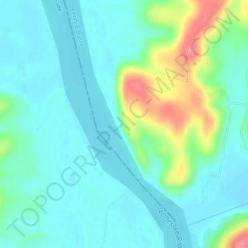 Lady Finger Bluff topographic map, elevation, terrain
