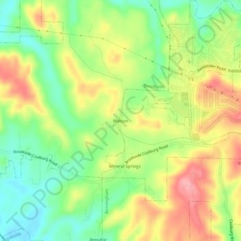 Watson topographic map, elevation, terrain