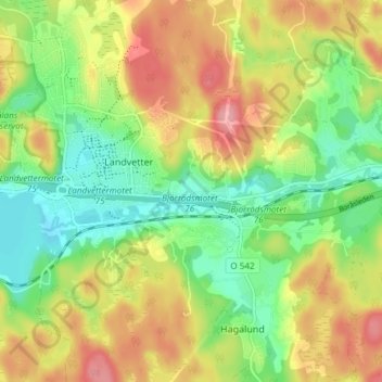 Torsdalen topographic map, elevation, terrain