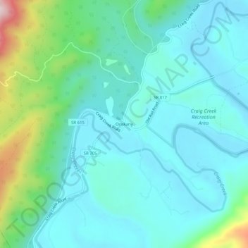 Oriskany topographic map, elevation, terrain