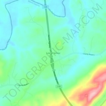 Sulpher Springs topographic map, elevation, terrain