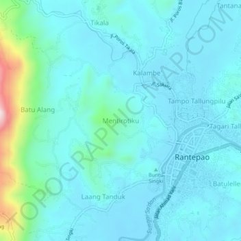 Mentirotiku topographic map, elevation, terrain