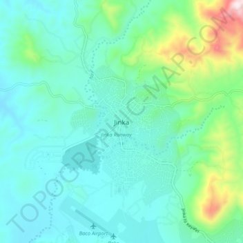Jinka topographic map, elevation, terrain