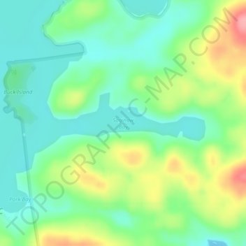 Saginaw Bay topographic map, elevation, terrain