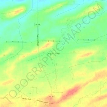 Langton Corners topographic map, elevation, terrain