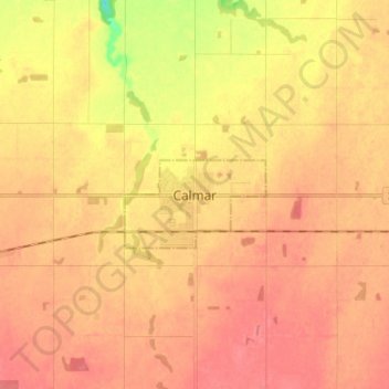Calmar topographic map, elevation, terrain