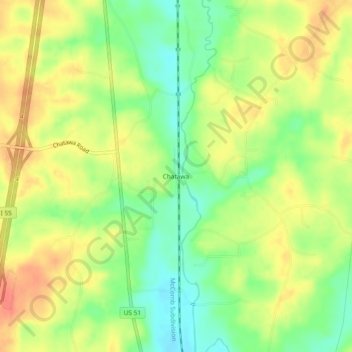 Chatawa topographic map, elevation, terrain