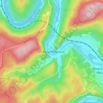 Château Regnault topographic map, elevation, terrain