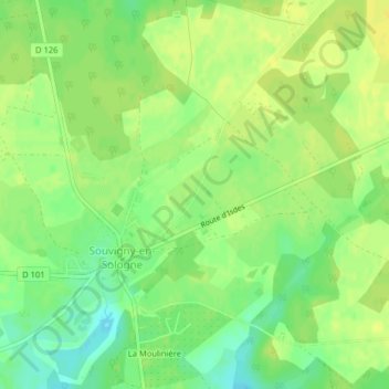 Le Gatinais topographic map, elevation, terrain