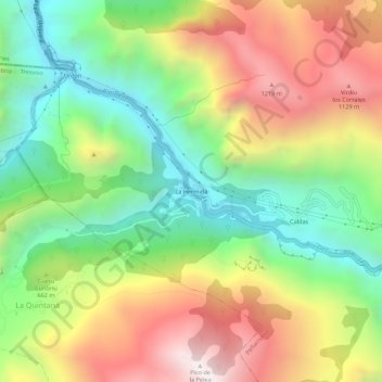 La Hermida topographic map, elevation, terrain