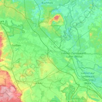 Bersteland topographic map, elevation, terrain