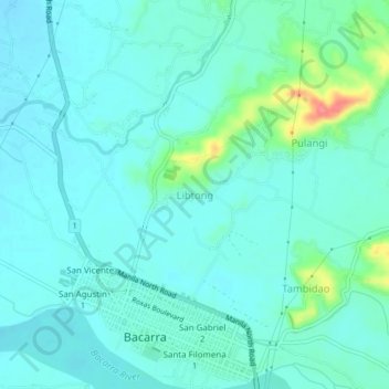 Libtong topographic map, elevation, terrain