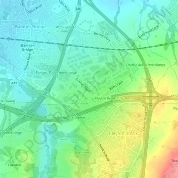 Walton Summit topographic map, elevation, terrain