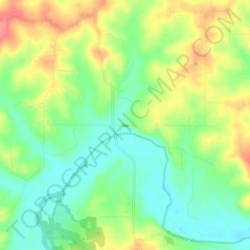 Tea topographic map, elevation, terrain