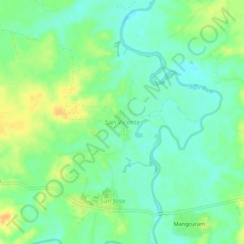 San Vicente topographic map, elevation, terrain