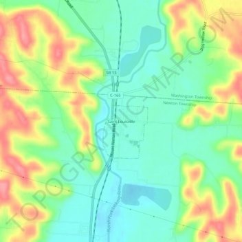 Saint Louisville topographic map, elevation, terrain
