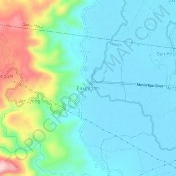 Paagahan topographic map, elevation, terrain
