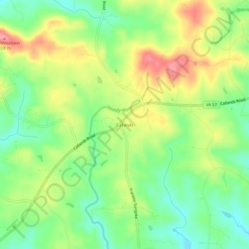 Callands topographic map, elevation, terrain