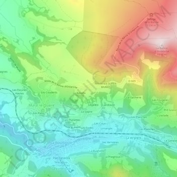 Les Résidences topographic map, elevation, terrain