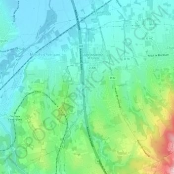 Lissieu topographic map, elevation, terrain