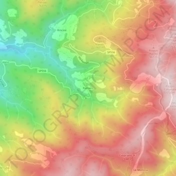 Fornace topographic map, elevation, terrain