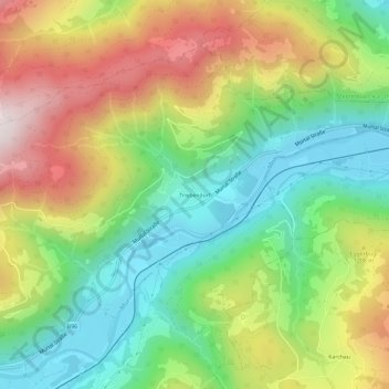 Triebendorf topographic map, elevation, terrain