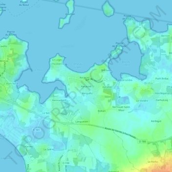 Kerjacob topographic map, elevation, terrain