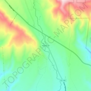 Hesperus topographic map, elevation, terrain