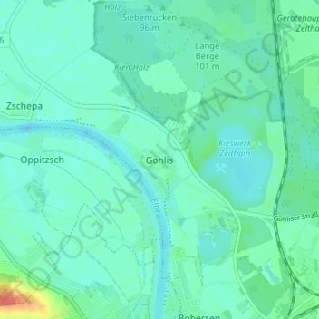 Gohlis topographic map, elevation, terrain