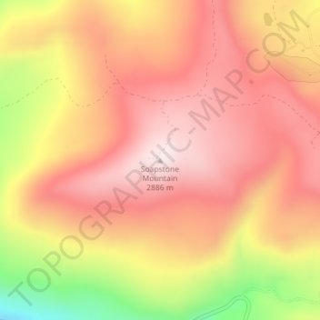 Soapstone Mountain topographic map, elevation, terrain