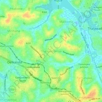 Thalapathpitiya topographic map, elevation, terrain