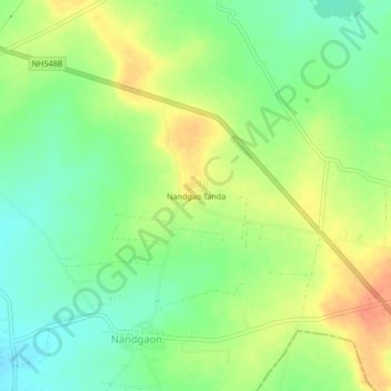 Nandgao Tanda topographic map, elevation, terrain