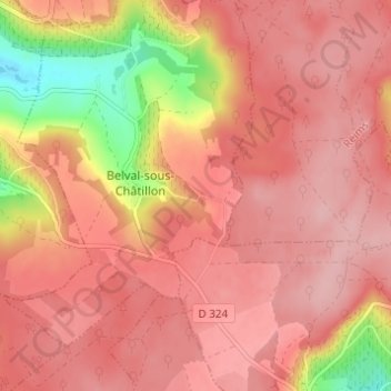 La Poterne topographic map, elevation, terrain