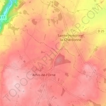 La Bunodière topographic map, elevation, terrain