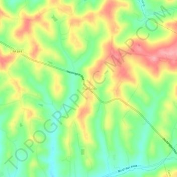 Buffalo topographic map, elevation, terrain