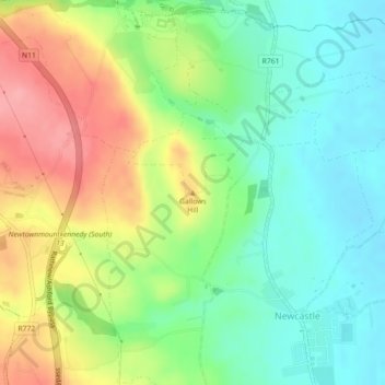 Gallows hill topographic map, elevation, terrain