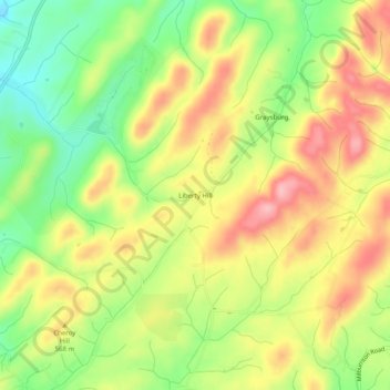 Liberty Hill topographic map, elevation, terrain