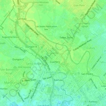 Arguelles topographic map, elevation, terrain