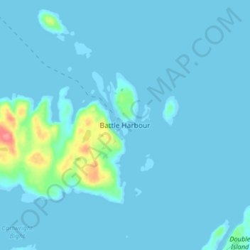Battle Harbour topographic map, elevation, terrain