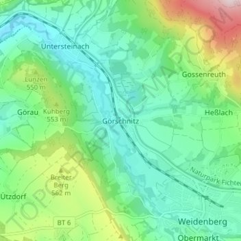 Görschnitz topographic map, elevation, terrain
