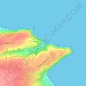 Martin Plage topographic map, elevation, terrain