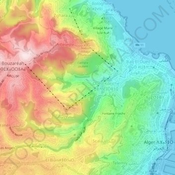 Beau Fraisier topographic map, elevation, terrain