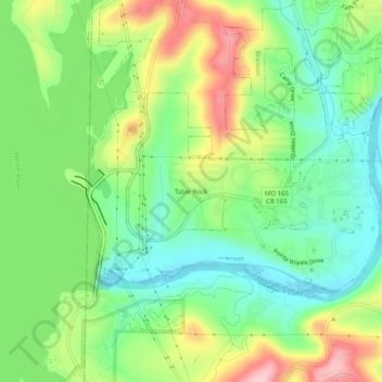 Table Rock topographic map, elevation, terrain