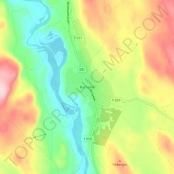 Ramsele topographic map, elevation, terrain
